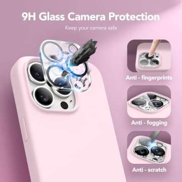 GONEZ Hot Pink iPhone 14 Pro Max Case with Protectors