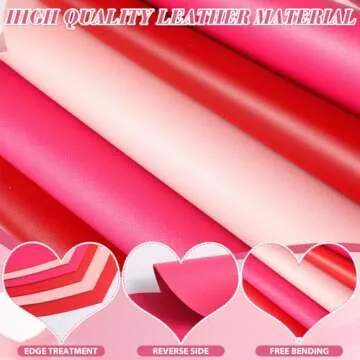 Remerry Leather Red Heart Placemats Set of 6 Red Heart Shaped Place Mats Waterproof Leather Washable Heart Shape Table Kitchen Mats for Kitchen Dining Table(Red, Rose Red, Pink)