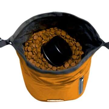 Callieco Waterproof Dog Food Bag with Side Pocket