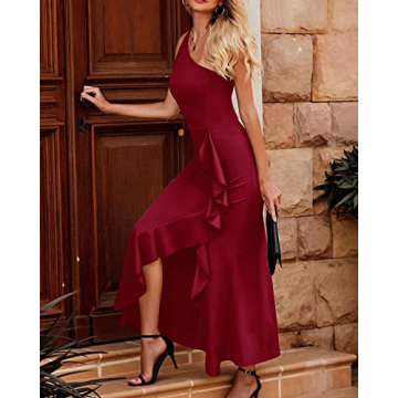 Elegant BTFBM One Shoulder Cocktail Dress for Women