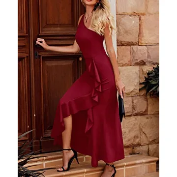 Elegant BTFBM One Shoulder Cocktail Dress for Women