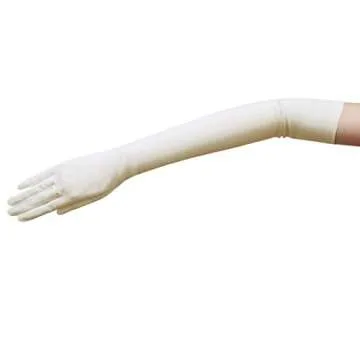 ZaZa Bridal 19.5" Long Stretch Dull Matte Satin Gloves No Shine, Elegant Look-Off White