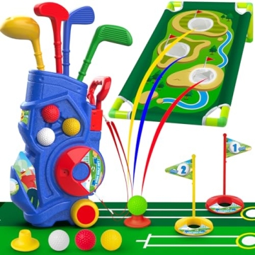 GMAOPHY Toddler Golf Club Set with Golf Board, Indoor Outdoor Sports Toys for Boys Ages 1 2 3 4 5 Ye...