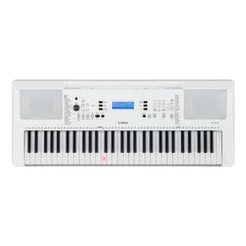 Yamaha EZ300 61-Key Portable Keyboard with Lighted Keys and PA130 Power Adapter