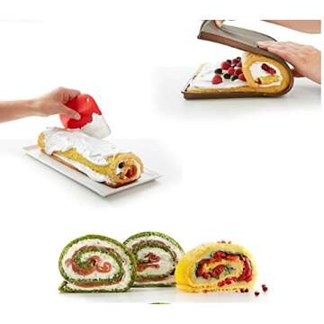Swiss Roll Mold- Silicone Baking Sheet Mat Jelly Roll Pan Flexible Baking Tray Pastry Mat Cookies Mold