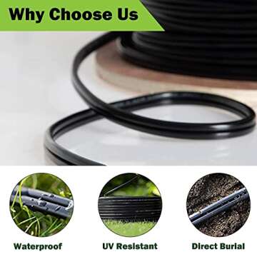 UBOORY 16/2 Low Voltage Landscape Wire 250ft Outdoor