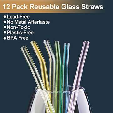 Reusable Glass Straws - Eco-Friendly & Stylish Drinking Solution