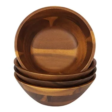 Elegant Acacia Wooden Serving Bowls Set - Eco-Friendly & Stylish