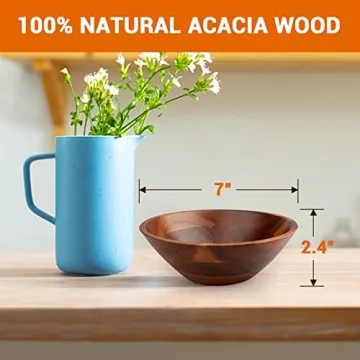 Acacia Wooden Serving Bowls Set Eco-Friendly Elegant
