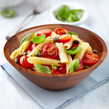 Acacia Wooden Serving Bowls Set Eco-Friendly Elegant