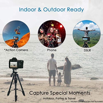 Fugetek 54" Lightweight Phone Tripod with Bluetooth Remote