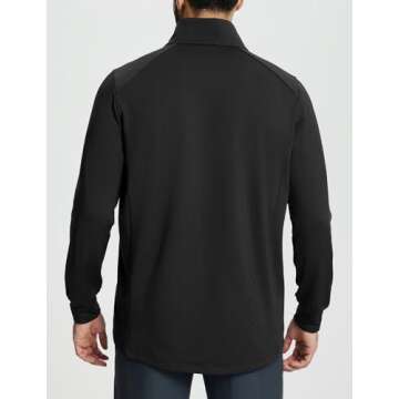 BALEAF Men's Insulated Warm Jacket Thermal Hybrid Hiking Mid Layer Full Zip Jackets Stand Collar Run...