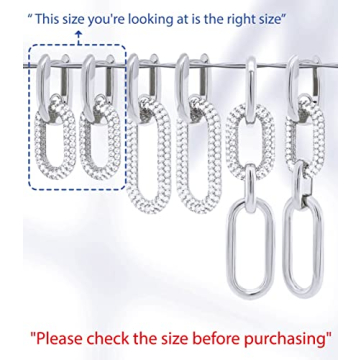 OZEL Elegant CZ Chain Link Earrings for Women