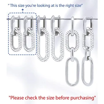 OZEL Elegant CZ Chain Link Earrings for Women