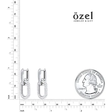 OZEL Elegant CZ Chain Link Earrings for Women