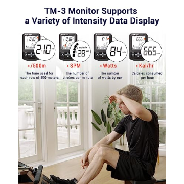 TOPIOM Solid Wood Water Rowing Machine with Bluetooth