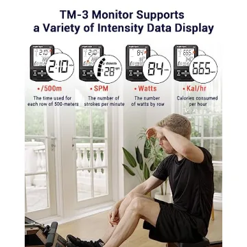 TOPIOM Solid Wood Water Rowing Machine with Bluetooth