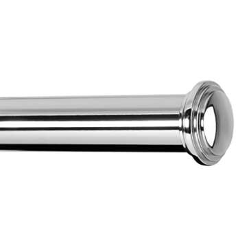 Ivilon Window Curtain Rod Decorative End Cap Design, 1 Inch Rod, 48 to 86 Inch. Chrome