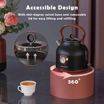 NESSGRAIM Retro Electric Kettle - Fast Heating & Stylish Design