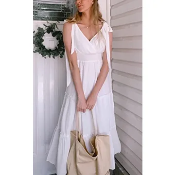 PRETTYGARDEN Women's Cross Neck Sleeveless Maxi Dress