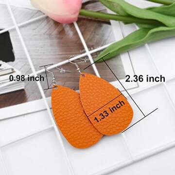 30 Pairs of Teardrop Double-sided Leather Earrings with 30 Colorful Options for Stylish Jewelry and ...