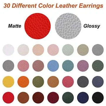 30 Pairs of Stylish Faux Leather Earrings for Women