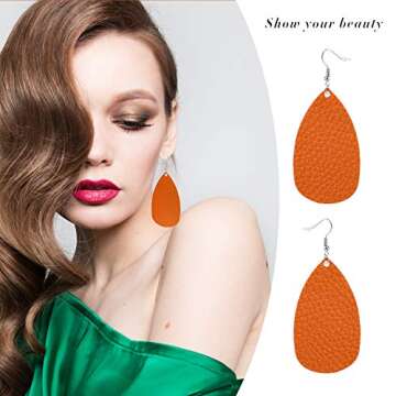 30 Pairs of Stylish Faux Leather Earrings for Women