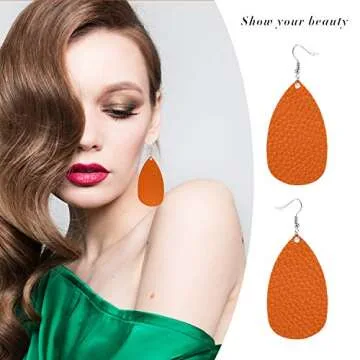 30 Pairs of Stylish Faux Leather Earrings for Women