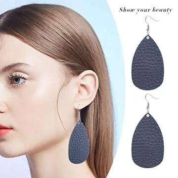 30 Pairs of Stylish Faux Leather Earrings for Women