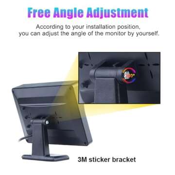 B-Qtech 4.3 inch Color TFT LCD Display Screen Backup Camera Monitor only Rear View Reverse Monitor Display for Car SUV Van Truck(Power Supply: DC 12V)