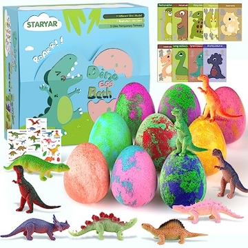 STARYAR Dino Egg Bath Bombs with Surprise Toys 9 Pack