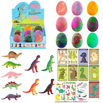STARYAR Dino Egg Bath Bombs with Surprise Toys 9 Pack