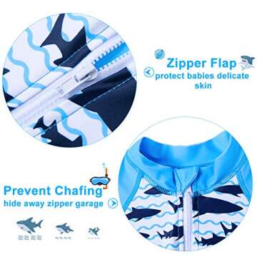Funnycokid Baby One Piece Swimsuit with UPF 50+ Protection
