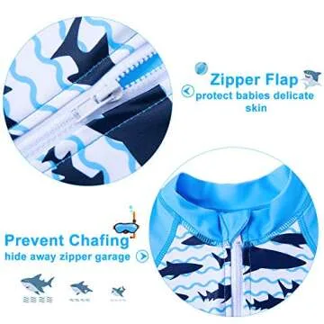 Funnycokid Baby One Piece Swimsuit with UPF 50+ Protection