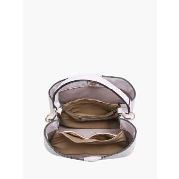 JEN & CO. M1951PLD-CF.BR Tati Plaid Satchel Adjustable Strap, Vegan Leather Crossbody Handbag Purse,...