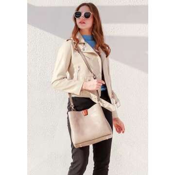 JEN & CO. M1951PLD-CF.BR Tati Plaid Satchel Adjustable Strap, Vegan Leather Crossbody Handbag Purse, Coffee Brown