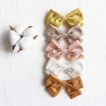 Baby Girl Hair Clips Bows Barrettes 10 Pack Fully Lined Alligator Clip 3.4 Inch Hair Accessories for Little Girls Toddler Kids Children