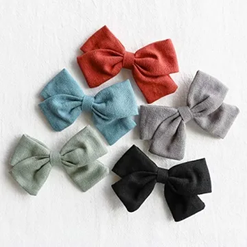 Baby Girl Hair Clips Bows Barrettes 10 Pack Fully Lined Alligator Clip 3.4 Inch Hair Accessories for Little Girls Toddler Kids Children