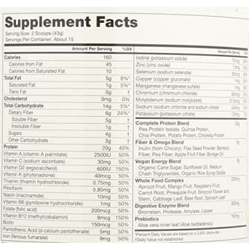 Vegansmart Naturade Plant Based Vegan Protein Powder - All-in-One Nutritional Shake Protein Blend - Gluten Free & Non-GMO - Vanilla (15 Servings)