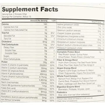 Vegansmart Naturade Plant Based Vegan Protein Powder - All-in-One Nutritional Shake Protein Blend - Gluten Free & Non-GMO - Vanilla (15 Servings)
