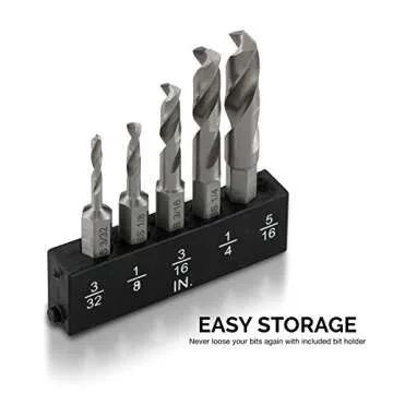 NEIKO Stubby Drill Bit Set, 5 Pieces - Durable & Versatile