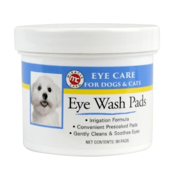 Miracle Care Eye Wash Pads - 90 Count; Gentle Wipes for Cats and Dogs with Eye Debris