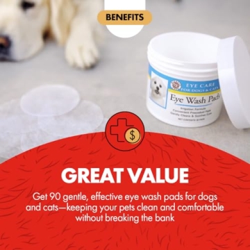 Miracle Care Eye Wash Pads for Cats and Dogs - 90 Count
