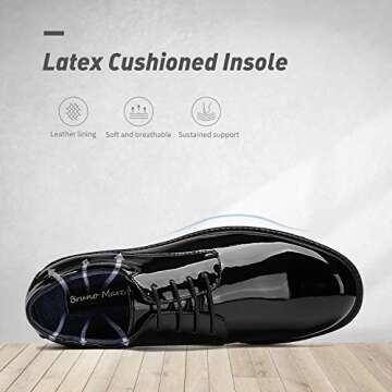 Bruno Marc Men's Downing-02 Black Pat Leather Lined Dress Oxford Shoes