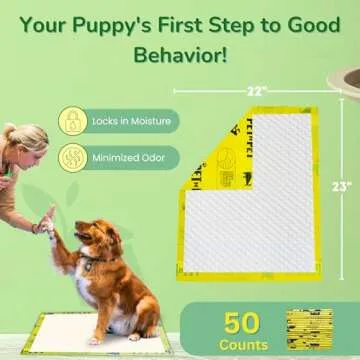 Pet N Pet 50 Counts Pee Pads for Dogs, 48% USDA Certified Plant Based Puppy Pee Pads, Unscented Dog Pad, Leak-Proof Training Pad for Dogs