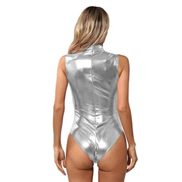 Linjinx Women's Shiny Bodysuit for Dance Events