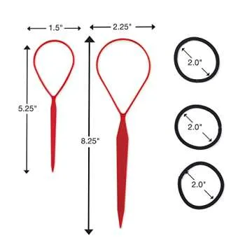 Conair Topsy Tail Hair Tool - Ponytail Hair Loop Styling Tool - Includes Hair Ties Hair Styling Kit Included - 5-Piece Set