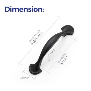 Ravinte 20 Pack Matte Black Cabinet Handles for Home