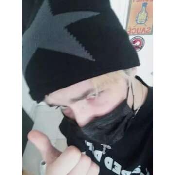 Y2k Hat Grunge Accessories Slouchy Beanies for Women Vintage Beanies Winter Warm Hat for Men Women Knitted Beanies (Black,One Size)