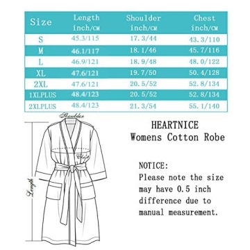 Luxurious HEARTNICE Womens Cotton Robe - Cozy Loungewear